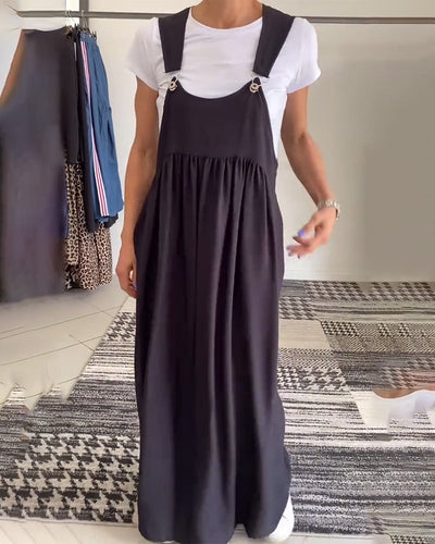 CAMILLE | Lässig-schickes, ärmelloses, fließendes Kleid