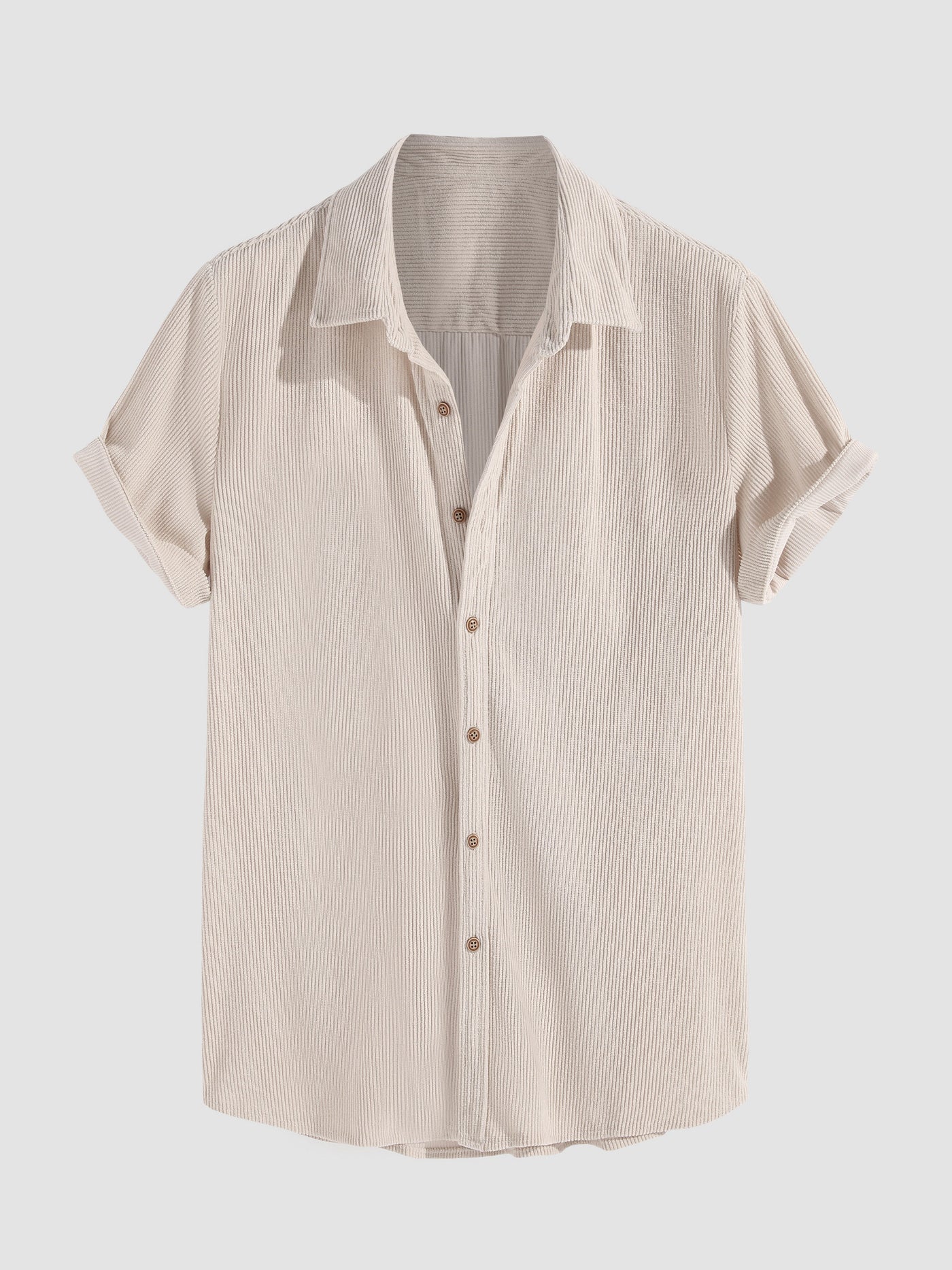 Corduroy Button Up Short Sleeved Shirt