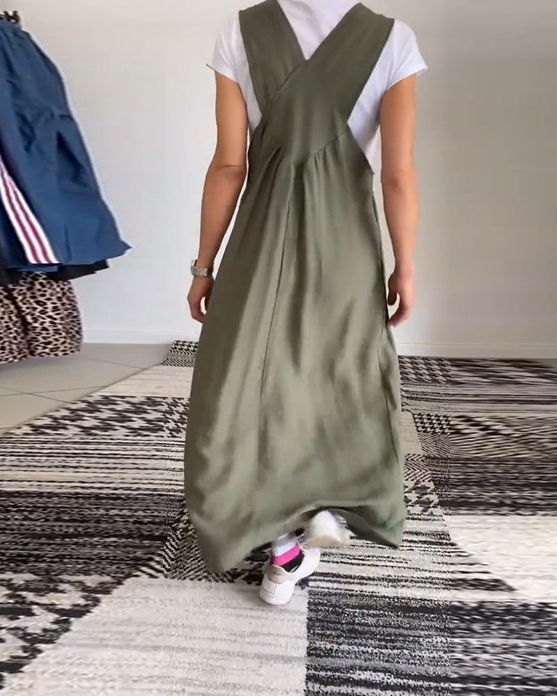 CAMILLE | Lässig-schickes, ärmelloses, fließendes Kleid