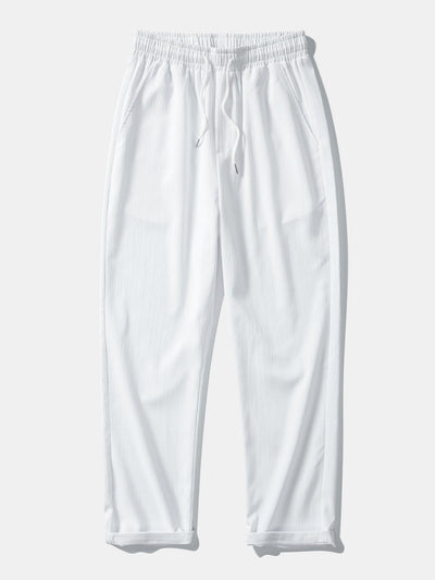 Texture Jacquard Cuban Shirt & Wrinkle Textured Straight Leg Pants