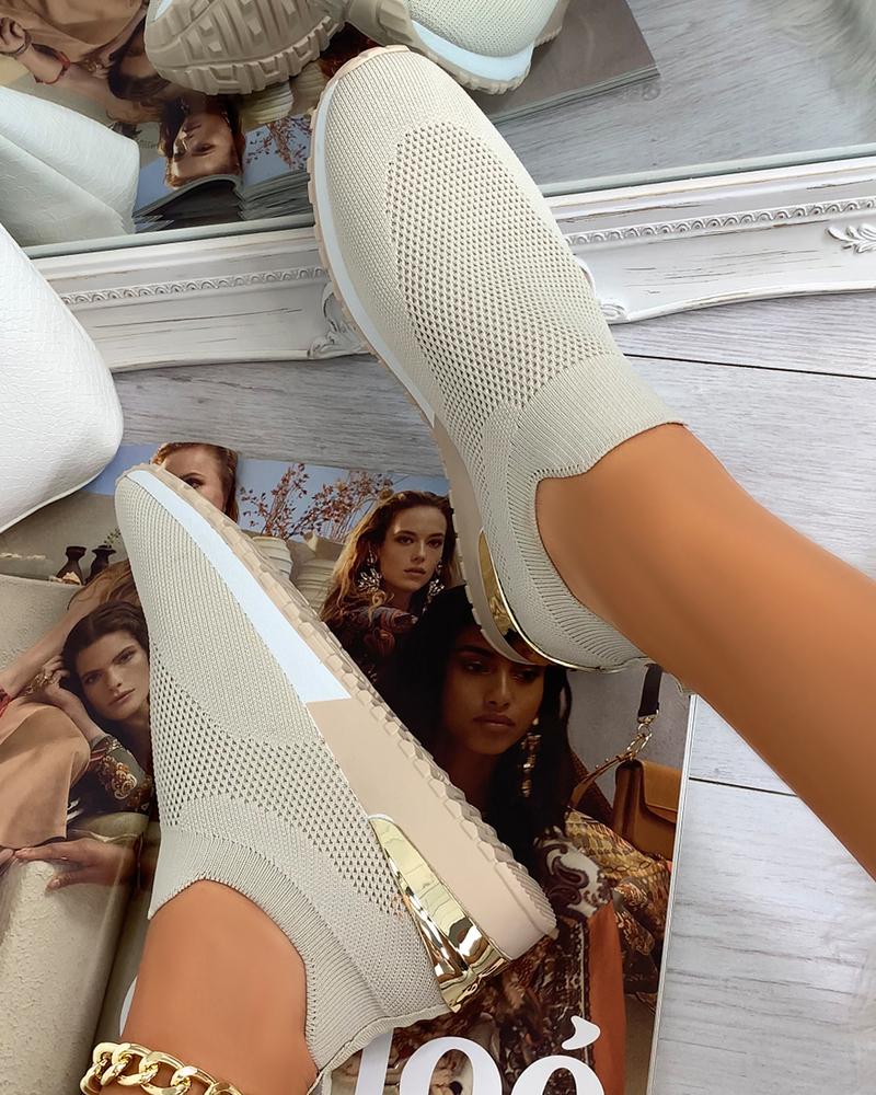 Liveli Elastic Slip-on Flat Shoes