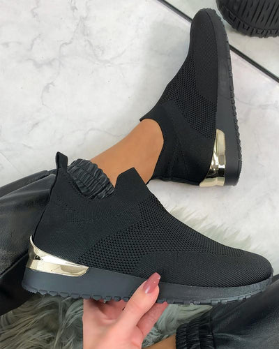 Liveli Elastic Slip-on Flat Shoes