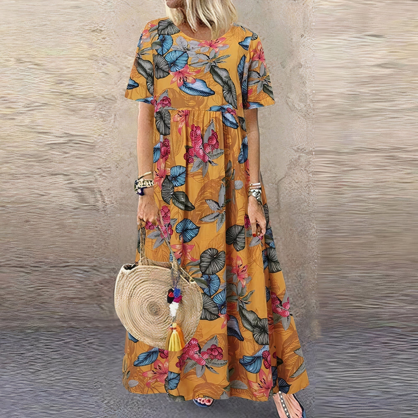 FLORA | Elegant and Lively Long Floral Dress