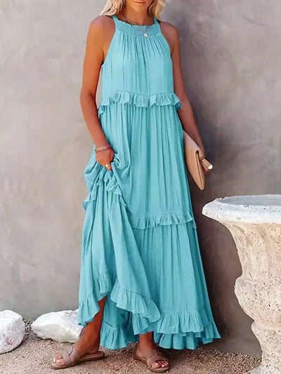 Sarah | Robe longue à volants et dos nu (presque épuisée)