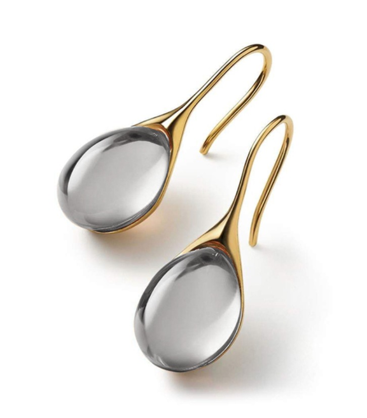 Crystal earrings in gold and silver