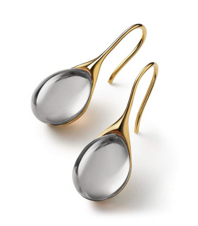 Crystal earrings in gold and silver