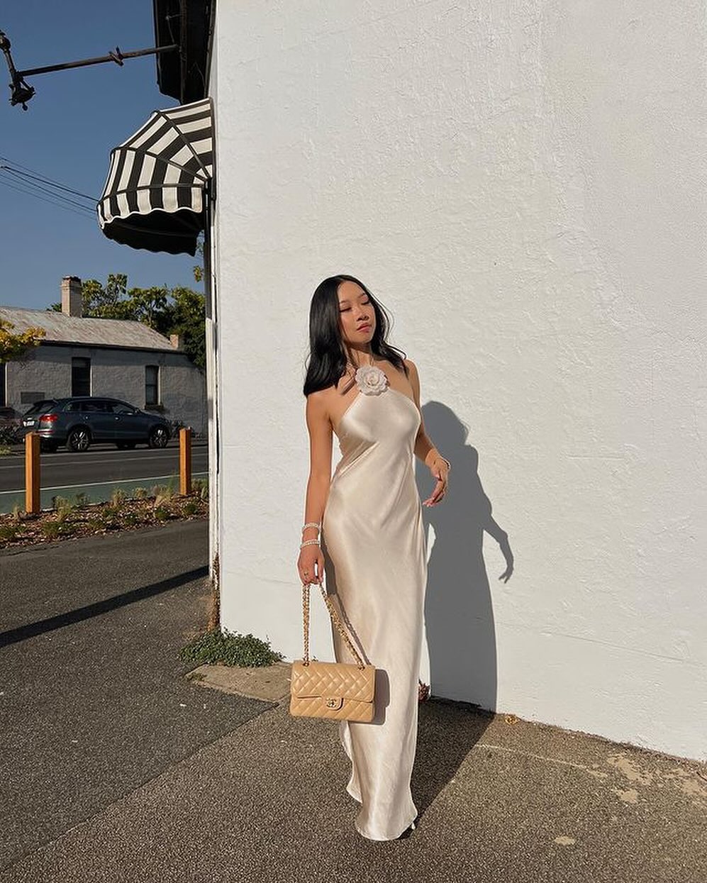 Faelith ™ | Satin Halterneck Backless Maxi Dress