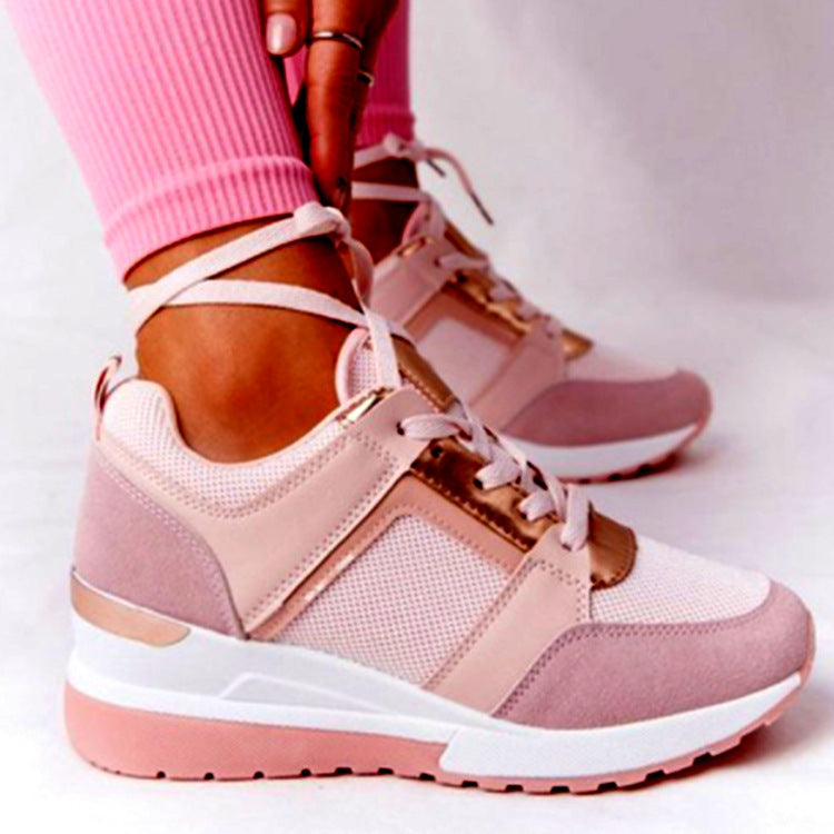 Liveli Wedge casual shoes with straps and mesh sneakers