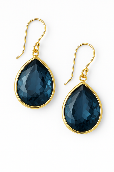 Vintage Blue Crystal Drop Earrings