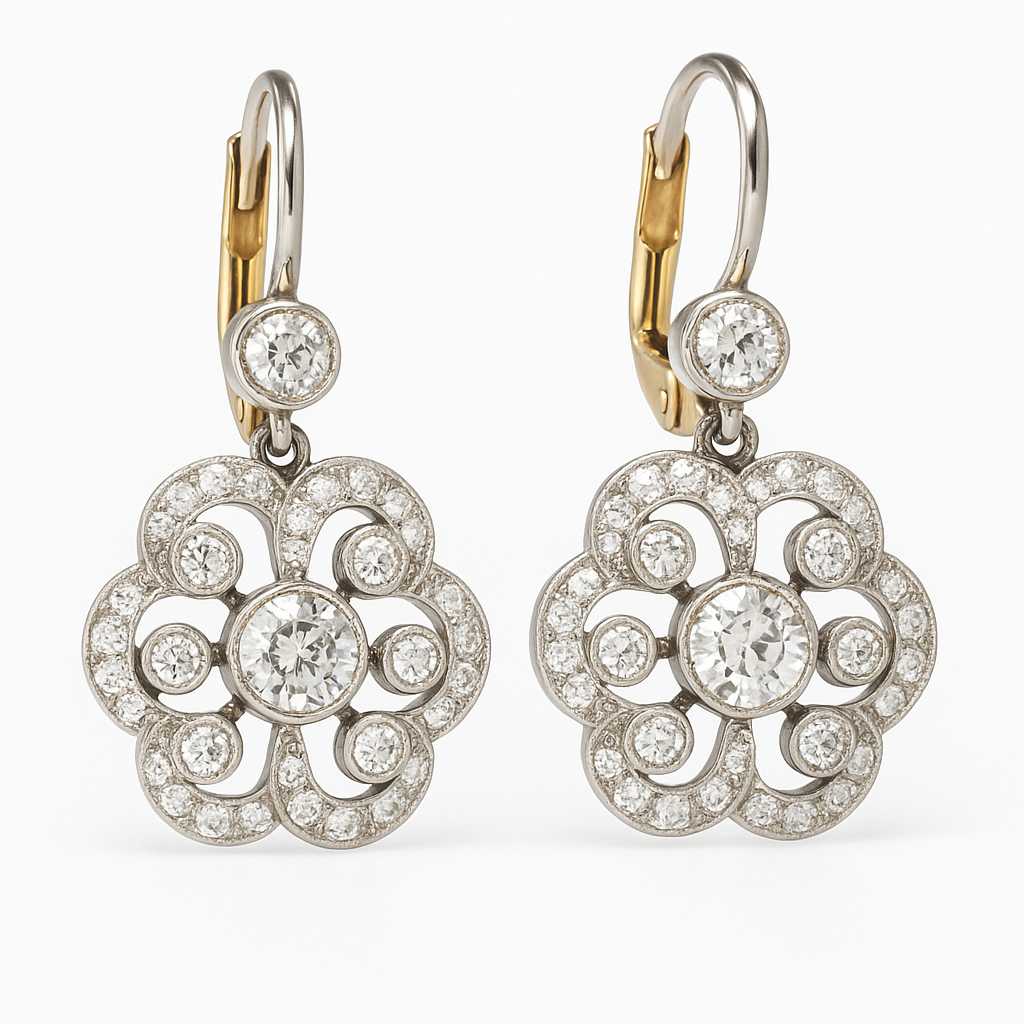 Vintage crystal mandala earrings