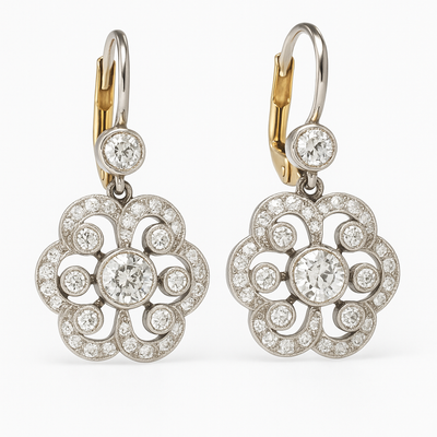 Vintage crystal mandala earrings