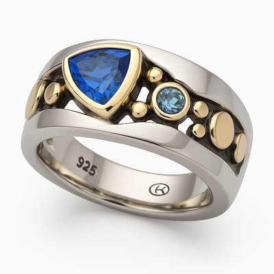 Vintage Blue Crystal Ring
