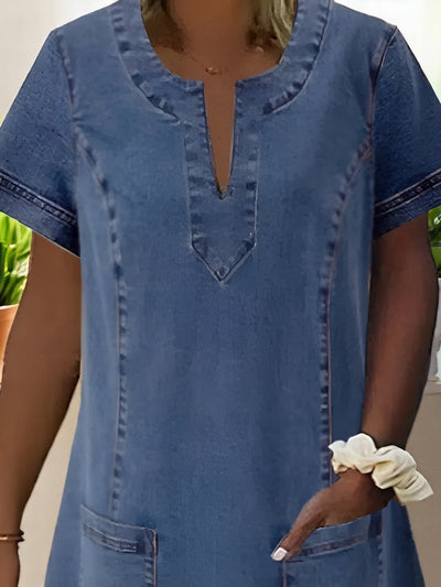 Lily | Soft Denim Dress with Front Pockets