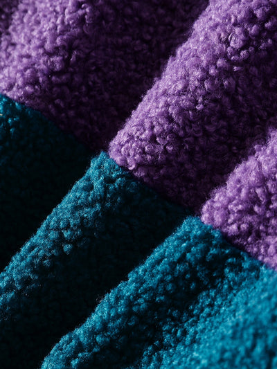 Kleurblok Teddy Fleece Zip-Up Jas