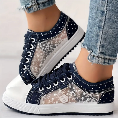 Liveli hollowed out denim mesh shoes breathable cloth shoes