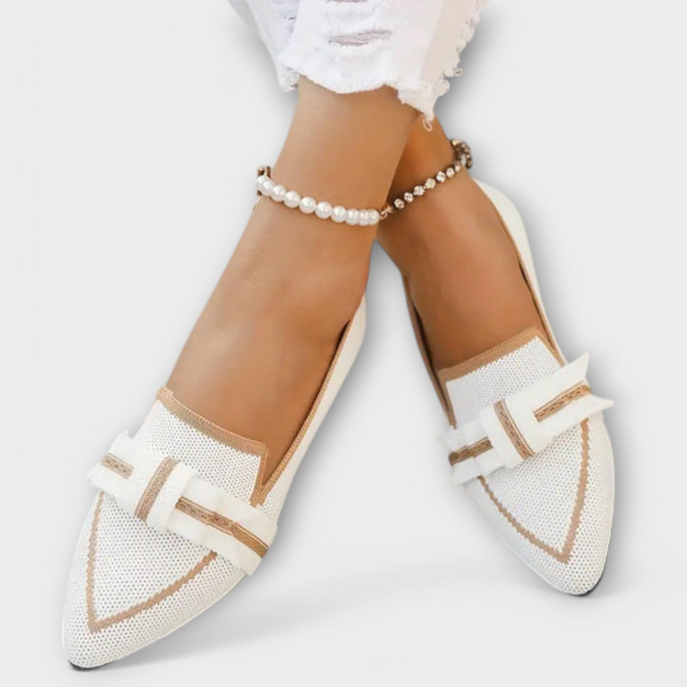 Amelie | Platte Dameschoenen met Knoopdetail