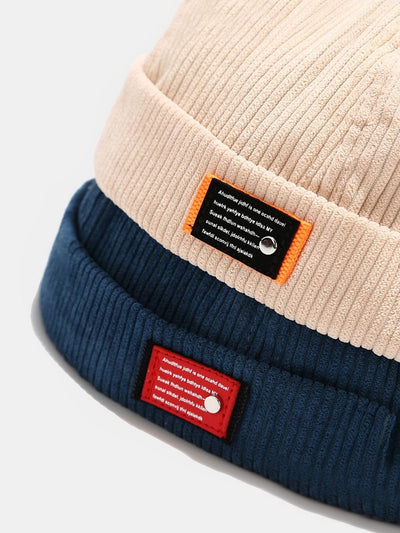Japanese Harajuku Style Corduroy Brimless Hat