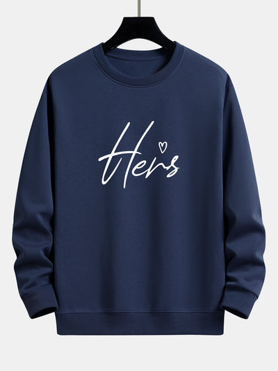 Hers Couple Print Relax Fit Sweatshirt