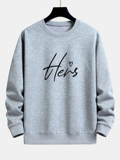 Hers Couple Print Relax Fit Sweatshirt