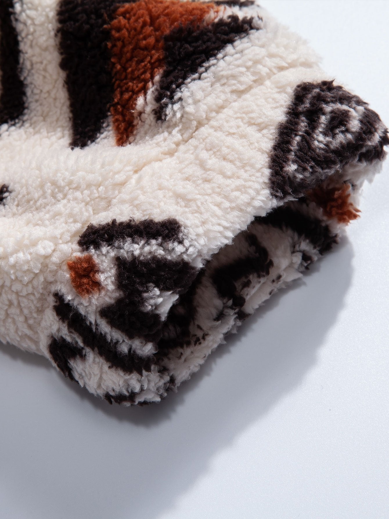 Aztec Print Teddy Hoodie & Drawstring Corduroy Cargo Jogger Pants