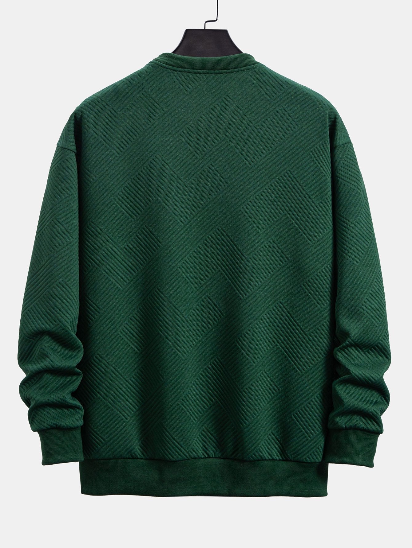 Relax Fit Geometric Striped Sweatshirt & Drawstring Corduroy Cargo Jogger Pants