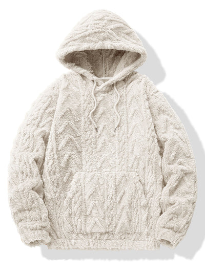 Geometric Jacquard Teddy Hoodie