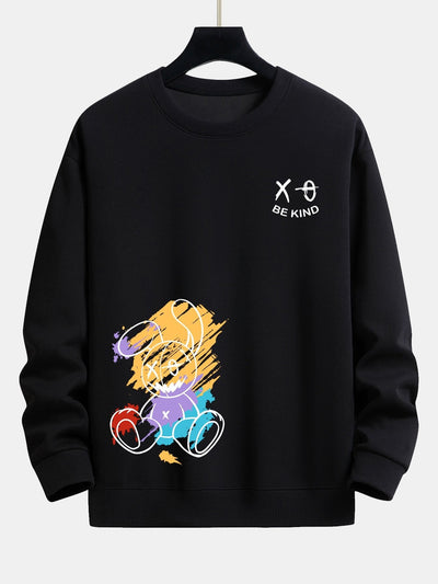 Graffiti Rabbit Print Relax Fit Sweatshirt