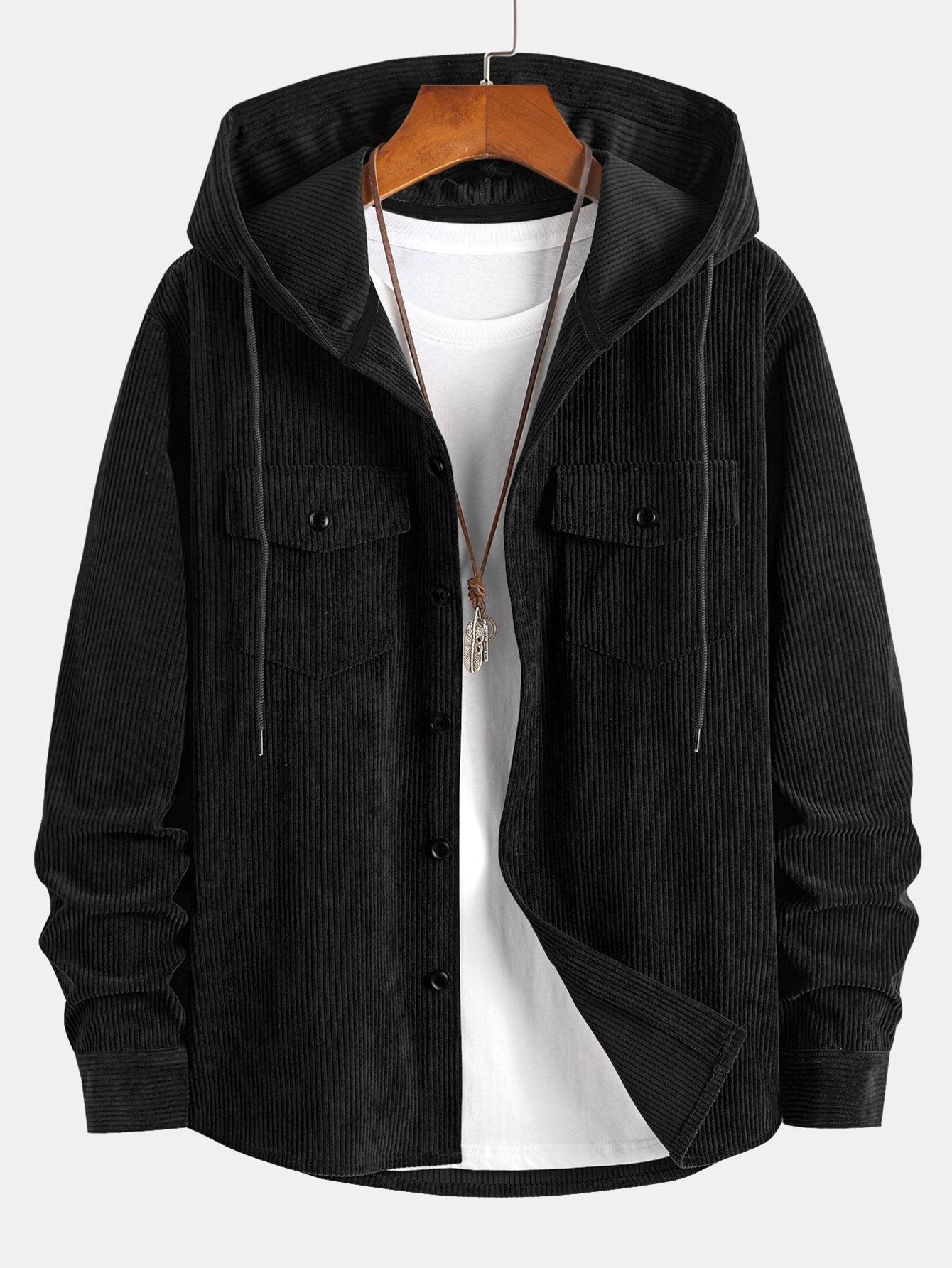 Corduroy Hooded Overshirt