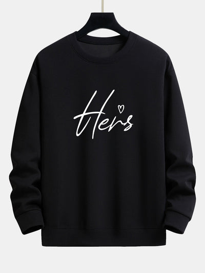 Hers Couple Print Relax Fit Sweatshirt