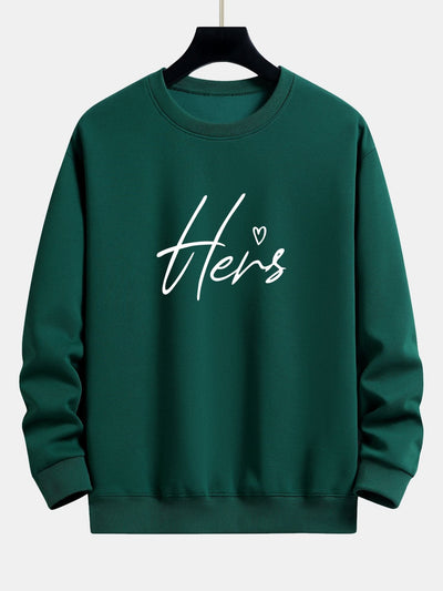 Hers Couple Print Relax Fit Sweatshirt