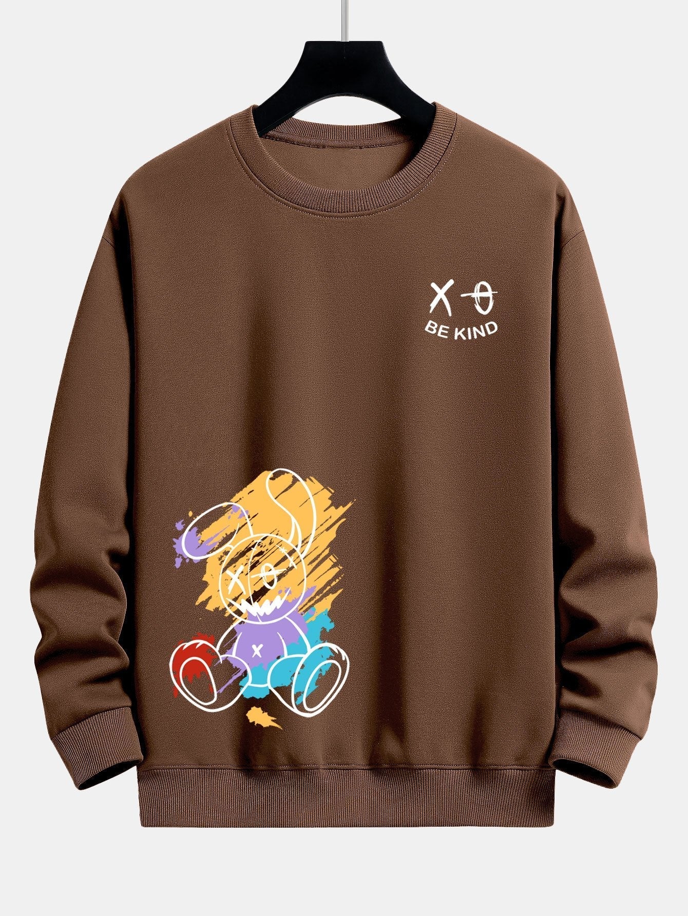Graffiti Rabbit Print Relax Fit Sweatshirt