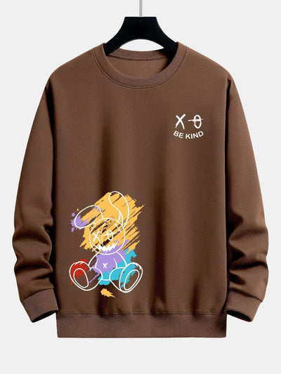 Graffiti Rabbit Print Relax Fit Sweatshirt