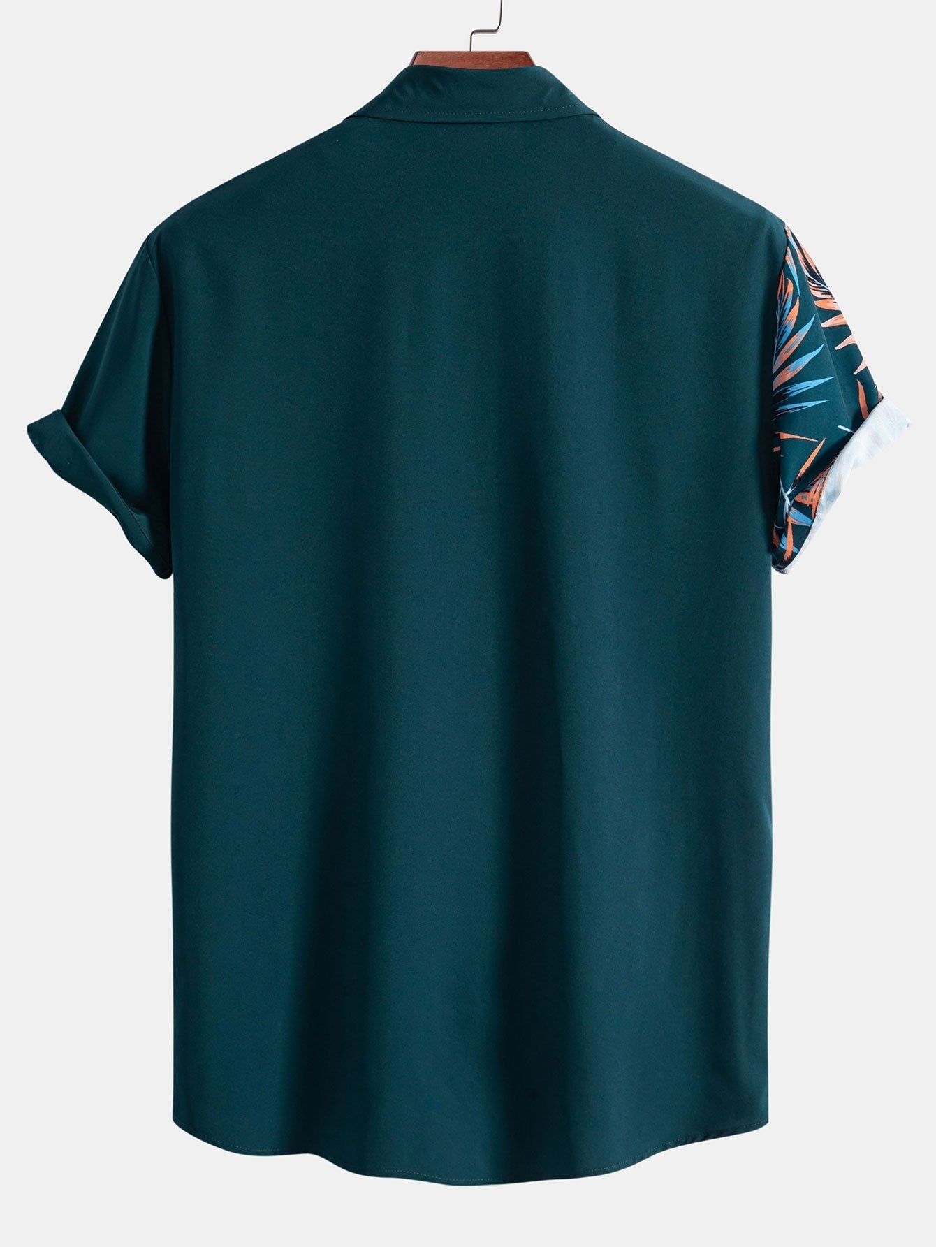 Leaf Patchwork Print Button Up Shirt