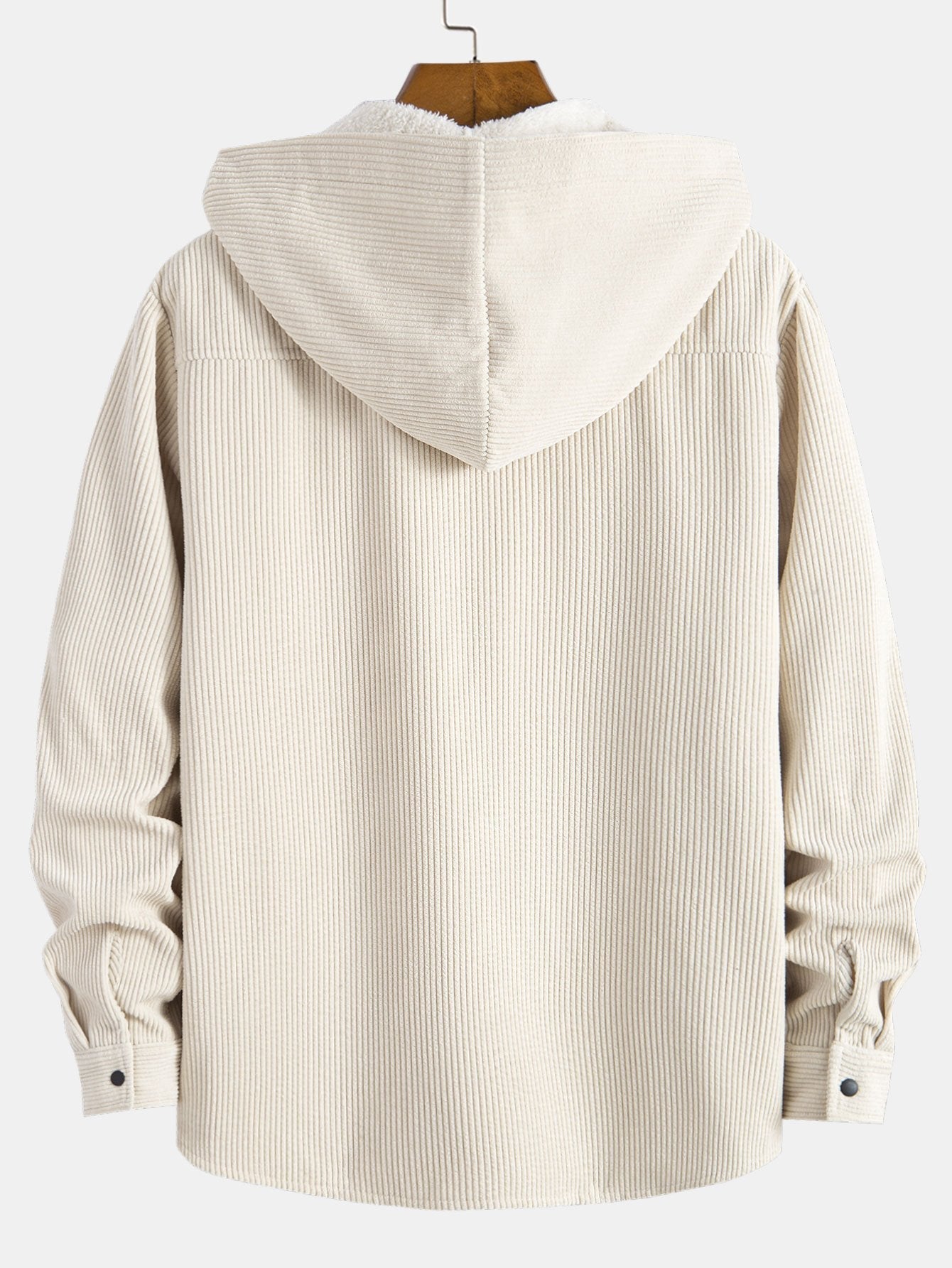 Fleece Lined Corduroy Hooded  Overshirt