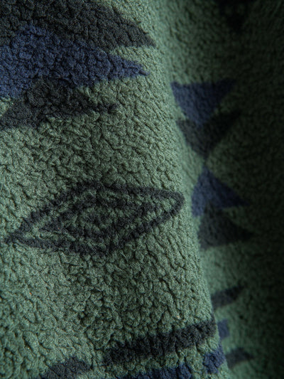 Aztec Print Patchwork Teddy Fleece Coat