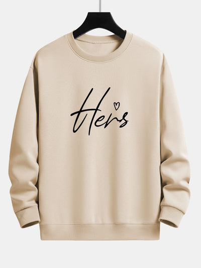 Hers Couple Print Relax Fit Sweatshirt
