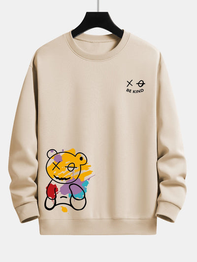Graffiti Bear Print Relax Fit Sweatshirt