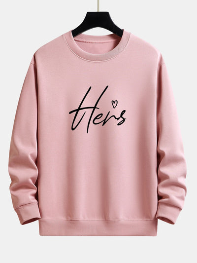 Hers Couple Print Relax Fit Sweatshirt
