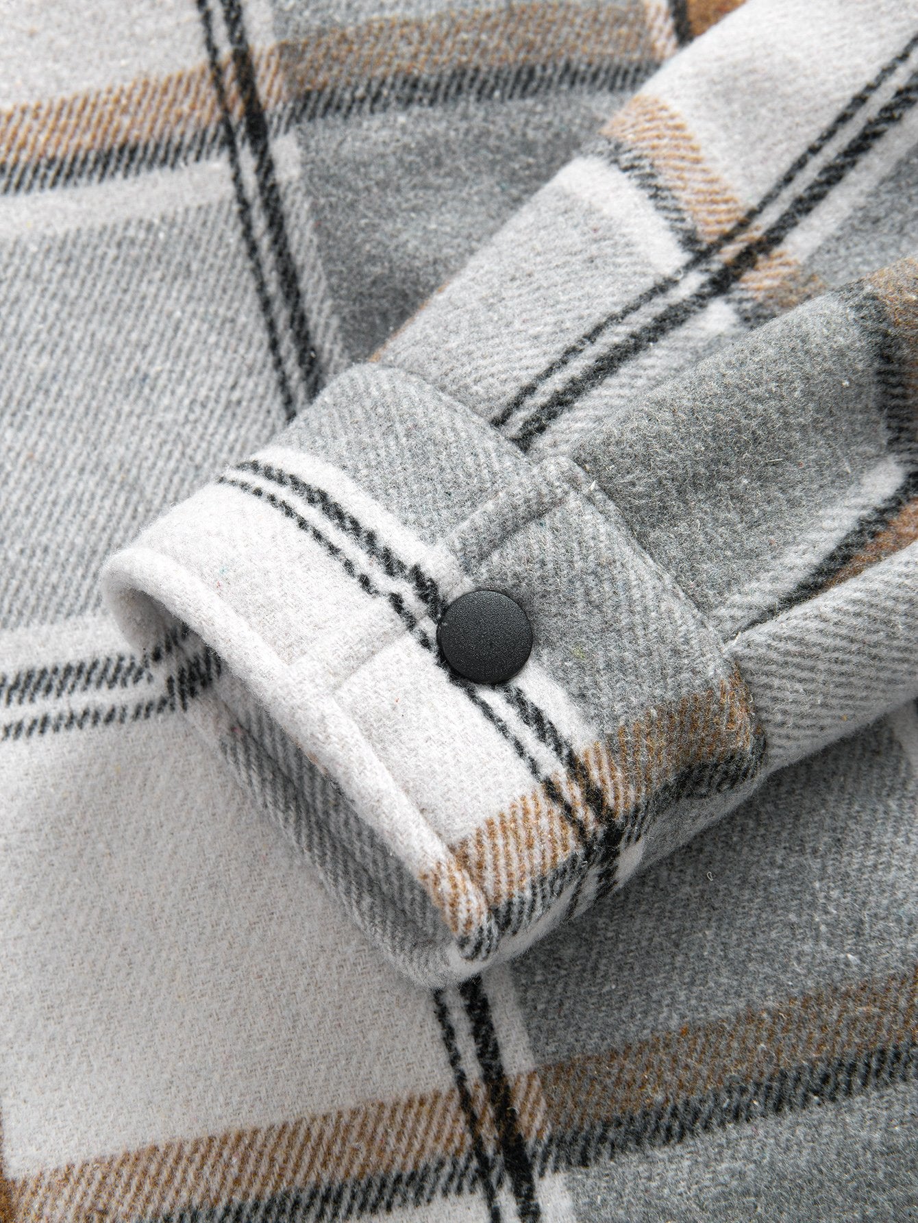 Fleece Lined Plaid Hooded  Overshirt