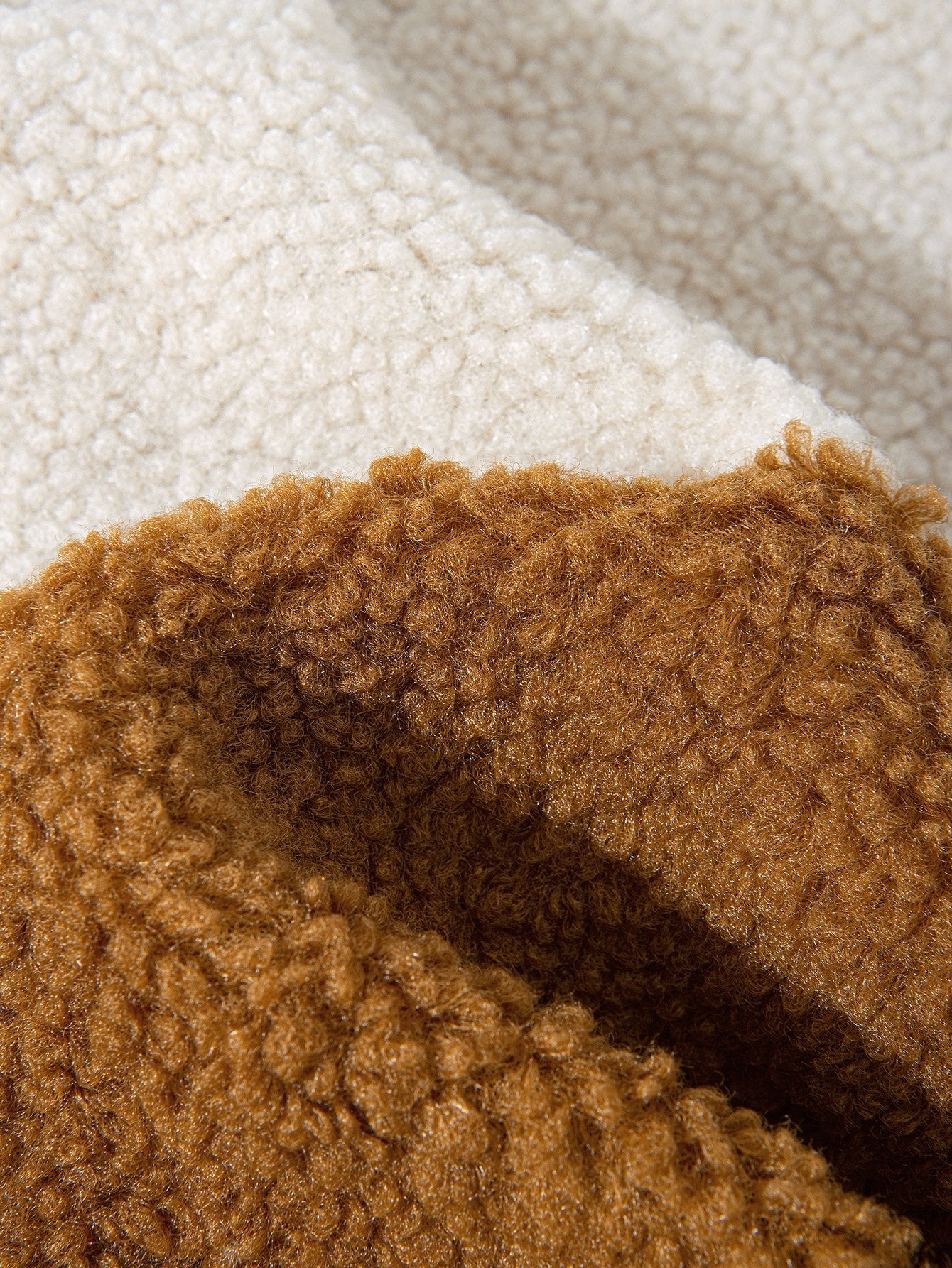 Kleurblok Teddy Fleece Jas
