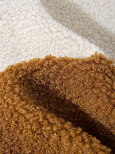 Kleurblok Teddy Fleece Jas