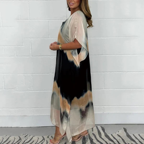 Celestine Elegante Chiffon Jurk met Dip Dye Effect – Beperkte Editie