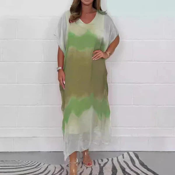 Celestine Elegante Chiffon Jurk met Dip Dye Effect – Beperkte Editie