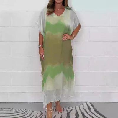 Celestine Elegante Chiffon Jurk met Dip Dye Effect – Beperkte Editie