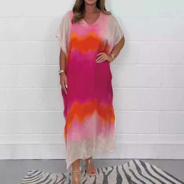 Celestine Elegante Chiffon Jurk met Dip Dye Effect – Beperkte Editie