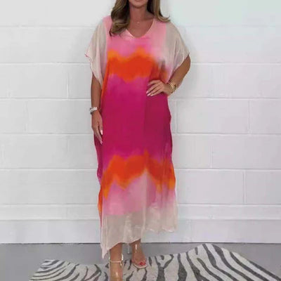 Celestine Elegante Chiffon Jurk met Dip Dye Effect – Beperkte Editie