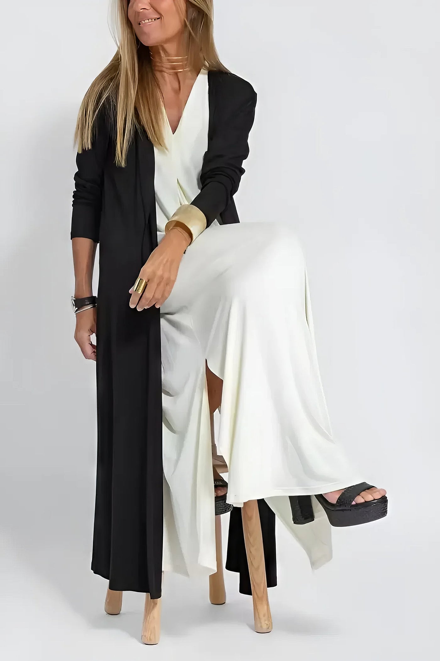 ELISE | Elegant Long Dress with Matching Cardigan Included