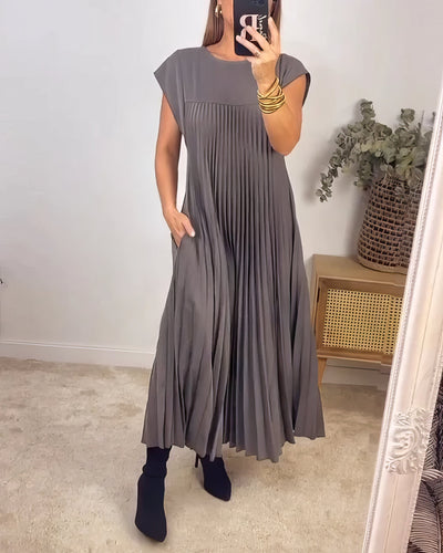 ELEONORA | Pleated Sleeveless Dress, Elegant and Timeless