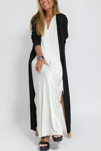 ELISE | Elegant Long Dress with Matching Cardigan Included