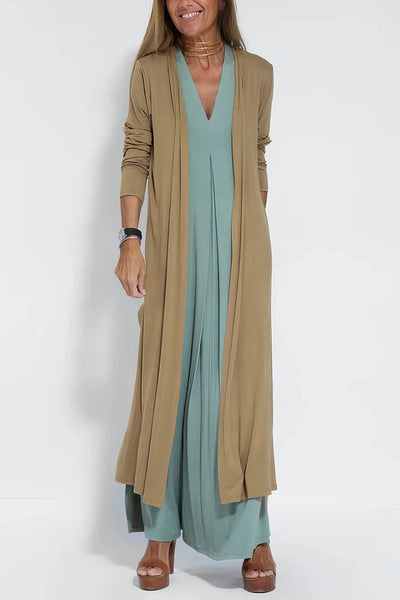 ELISE | Elegant Long Dress with Matching Cardigan Included
